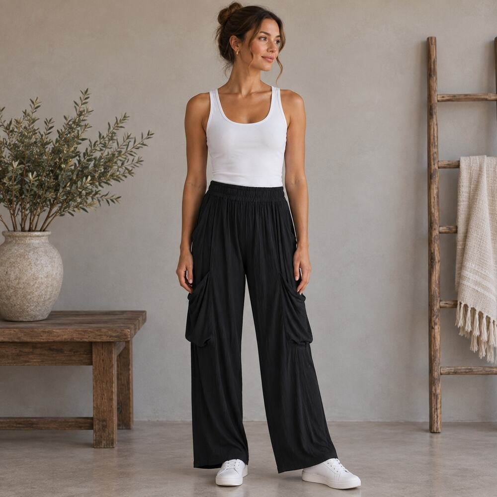 Mela Purdie Black Soft Cargo Pull On Jogger Pants XS